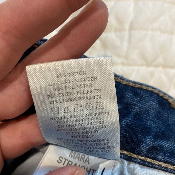 DL1961 Mara Ankle High Rise Instasculpt Straight Distressed Jeans Size 14 - Picture 16 of 16